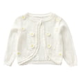 thumbnail image 1 of Hukapapa Cárdigan de punto para niña, bonito abrigo fino con cuello redondo de lana fina con un botón, 80cm, 1 of 5