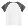 thumbnail image 5 of Frwgonr Toddler Girls Short Sleeve T-shirts Casual Raglan Short Sleeve Crewneck Color Block Summer Tees 3-14 Years, Dark Gray, 5 of 5