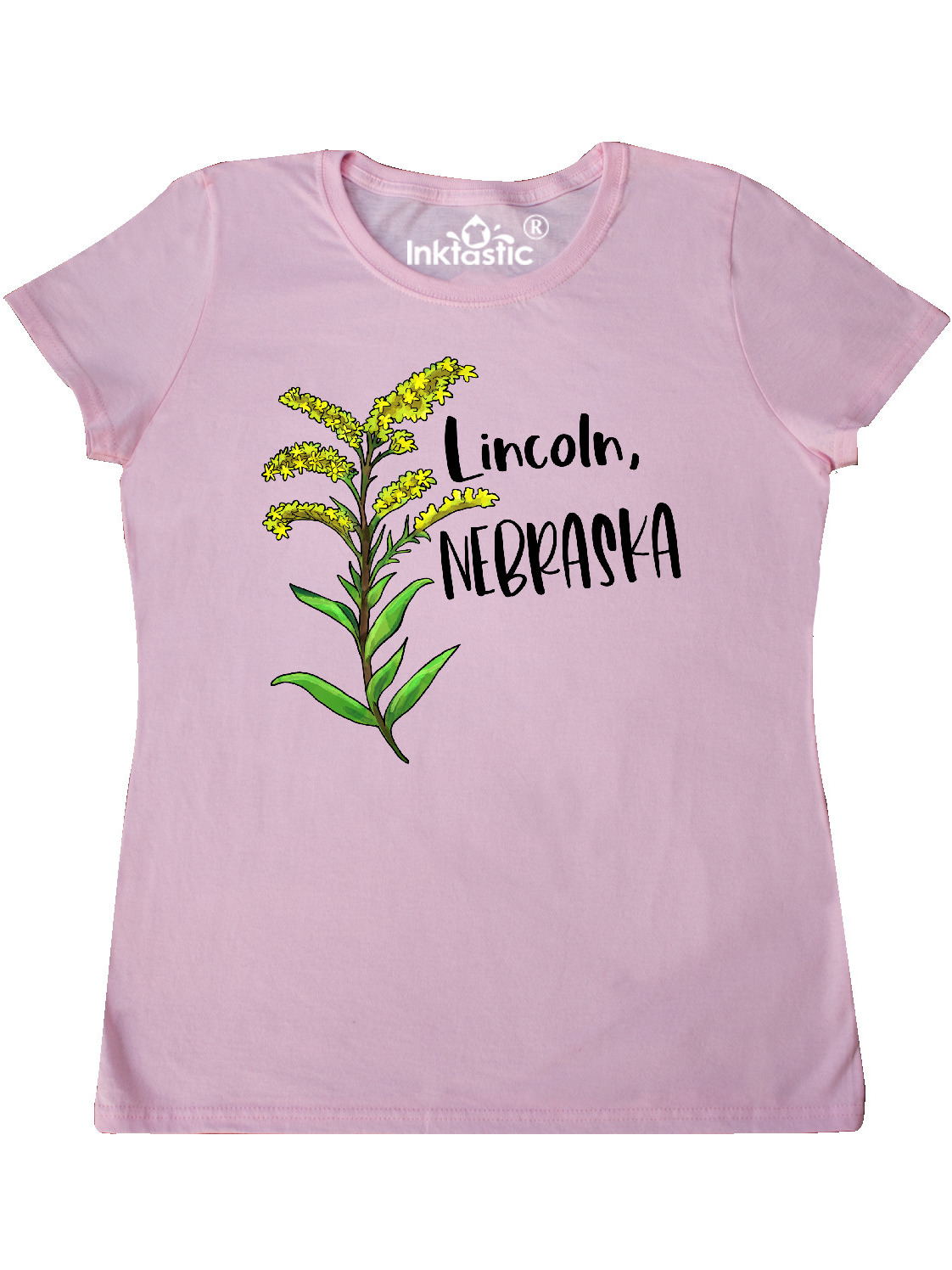 INKtastic Lincoln  Nebraska  Goldenrod Flower Women s  T 