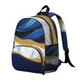 thumbnail image 2 of Blue Gold Marble Backpack Backpack for School,Cute School Bag,Schoolbag with Adjustable Shoulder Straps & Padded Back,13.8"x11.4"x6", 2 of 6