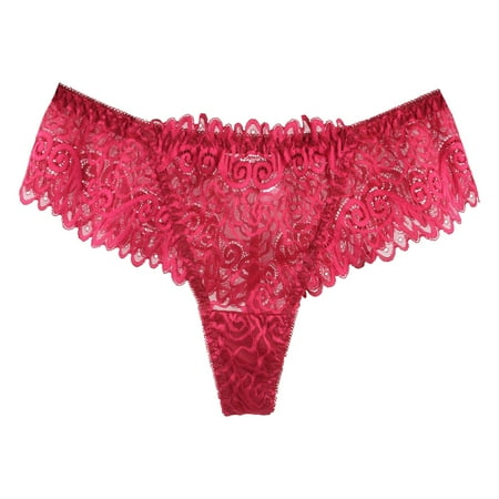 GHSOHS Womens Underwear Brief Womens No Show Underwear Seamless Lace Panties for Women Lace Mid Rise Underwear Hollow Out T Shirt Fun Oversized Shorts Cotton Crotch Seamless Underpants Red Boysh M