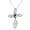 A Cross Crystal Silver, variant on Cross Necklace 925 Sterling Silver Turquoise Celtic Knot Pendant Celtic Religious Jewelry Irish Gifts for Women