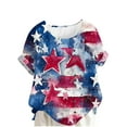 thumbnail image 2 of Gamivast American Flag Shirts 4Th Of July T Shirts Flag Graphic Stars Stripes Print Crew Neck Patriotic Tee Tops Casual Summer Tops Red XL Women's in Clothing History of Purchases, 2 of 4