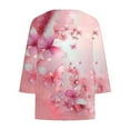 thumbnail image 3 of CYMMPU Blouses for Women Dressy Casual V Neck 3/4 Sleeve Loose Fit Tunic Tops Fall Fashion Shirts Floral Printed Spring Tops Plus Size Blouse Multicolor XL, 3 of 4