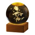 thumbnail image 2 of Ganfancp Bola de Cristal de Noche Sólida Bola de Cristal Láser Grabado de Vidrio con Base de Madera Suministro de Energía Usb Decoración Ofertas Flash Liquidación Luz Nocturna X1, 2 of 4