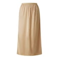 thumbnail image 6 of GEWSEY Women Half Slip Soft Satin Half Slip Lace Long Underskirt Half Slips for Under Dresses White/Black/Beige S-XXL (Beige, S), 6 of 9
