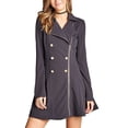 thumbnail image 2 of Ladies Double Breasted Polyester Spandex Peacoat, 2 of 3
