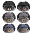 thumbnail image 3 of BRussian Trapper Hat Cap con insignia soviética Faux Furs Ushanka Flaps Hat Winter Water, 3 of 5