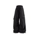 thumbnail image 3 of Amzcrzy Pantalones cargo para mujer: color liso, pierna ancha, múltiples bolsillos, transpirables, holgados y cómodos, resistentes al agua, con cremallera, tallas M-2XL. Negro, 3 of 5