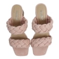 thumbnail image 4 of Soda Women's Braided Open Toe Double Strap Stacked Heels, Pink, 6 M US, 4 of 5