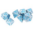 thumbnail image 3 of Juego de dados poliédricos de 7 piezas, dados de juego de mesa de mesa inodoro brillante de Metal con números claros para juegos de rol, color azul, 3 of 5