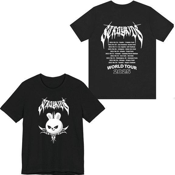 Stray Kids Merch 2025 World Tour Lee Know T-shirt Fashion Men Women Short Sleeve Casual Graphic Tee