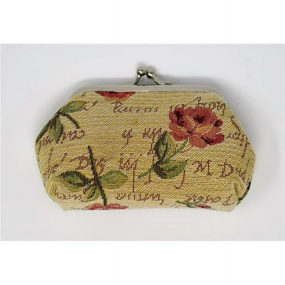 Sinobrite 01-Engish Rose Tapestry Coin Purse with Clasp - English Rose