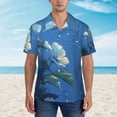 thumbnail image 2 of Disketp Hibiscus Flowers Calm Water Hawaiian Shirts for Men,Mens Casual Short Sleeve Button Down Shirts Beach Shirt,X-Large, 2 of 7