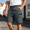 thumbnail image 2 of Athletic Shorts Men Solid Color Drawstring Spring Summer Outdoor Casual Trunks Elastic Waistband Sweat Shorts Men With Pockets, 2 of 6