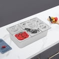 thumbnail image 2 of 6 Pan Stainless Steel Fruit Pan with Acrylic Lids and Water-filtering Gaskets, Food Serving Display Container, 2 of 19