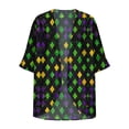 thumbnail image 5 of Cardigans for Women,Chiffon Summer Kimono Cardigan 3/4 Sleeve Open Front Beach Kimono Hawaiian Floral Printed Lightweight Casual Beach Cover Up Plus Size Green S, 5 of 5