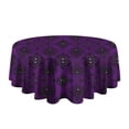 thumbnail image 5 of Purple Black Ornament Eye Pattern Round Tablecloth 60"x60",Wrinkle Wipeable Table Cloth for Kitchen Dining Room Picnic Patio Party, 5 of 6
