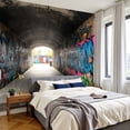 thumbnail image 2 of Graffiti Wallpaper Graffiti Tunnel Colorful Street Art Peel and Stick Wall Murals 100"H x 144"W Removable PVC Wall Paper Self-Adhesive Wall Paintings Art Decor for Bedroom Living Room, 2 of 7