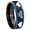 Black And Blue Step Edge, variant on Zelda Heart Triforce Dome Brushed Finish Blue Tungsten Ring 10MM