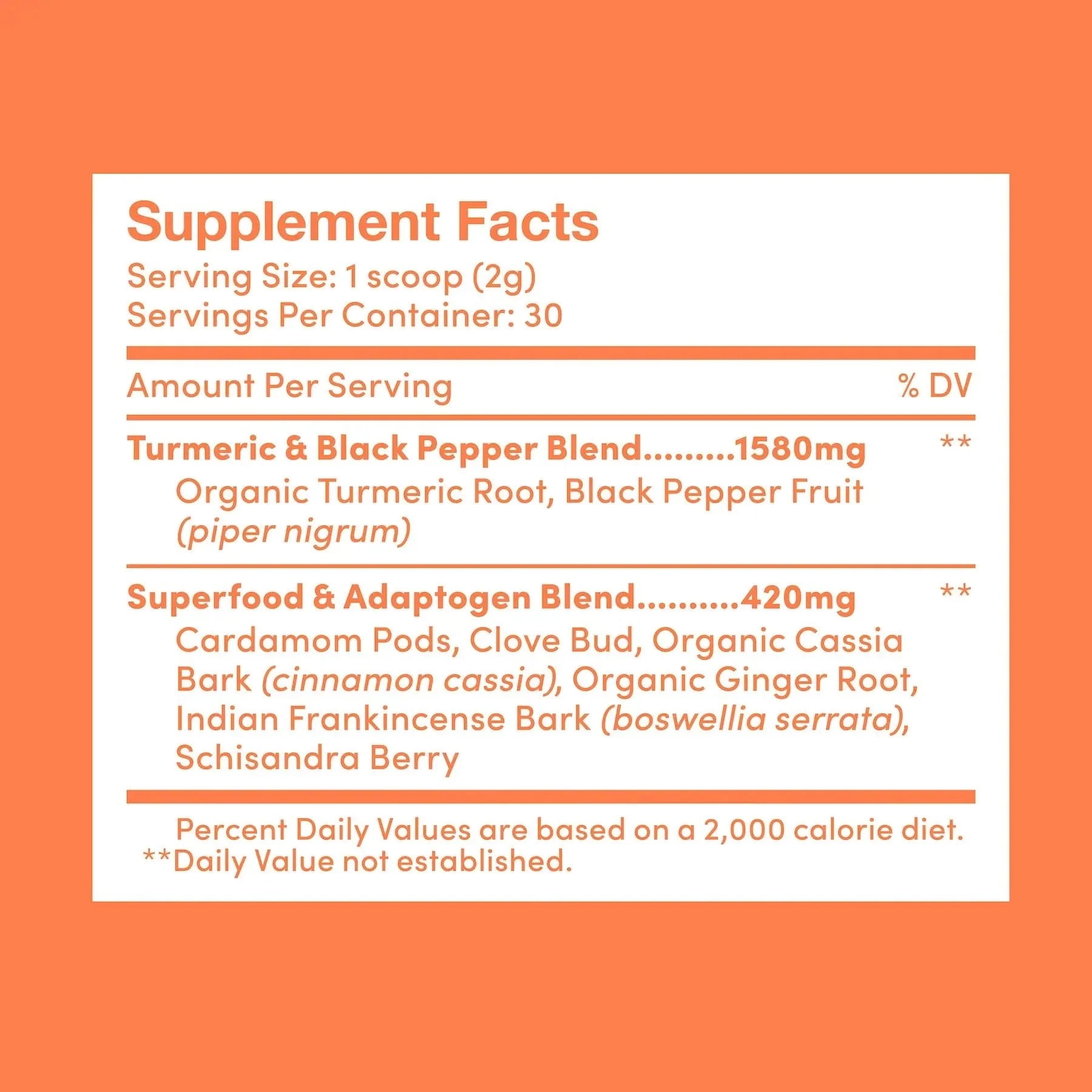 Further Food Superfood Turmeric Golden Milk Powder Blend, 90 Day Supply