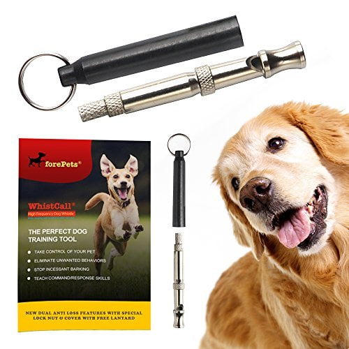 Train Your Dog Silver Training Deterrent Devices Ultrasonic Patrol Sound Repellent Repeller Ortz Dog Whistle to Stop Barking - Free Lanydard Strap Silent Bark Control for Dogs