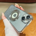 thumbnail image 3 of Funda magnética MagSafe para iPhone 13, protección total, delgada, a prueba de golpes, antiarañazos, con purpurina y protector de lente de cámara, vista del logotipo y a prueba de polvo, 3 of 7