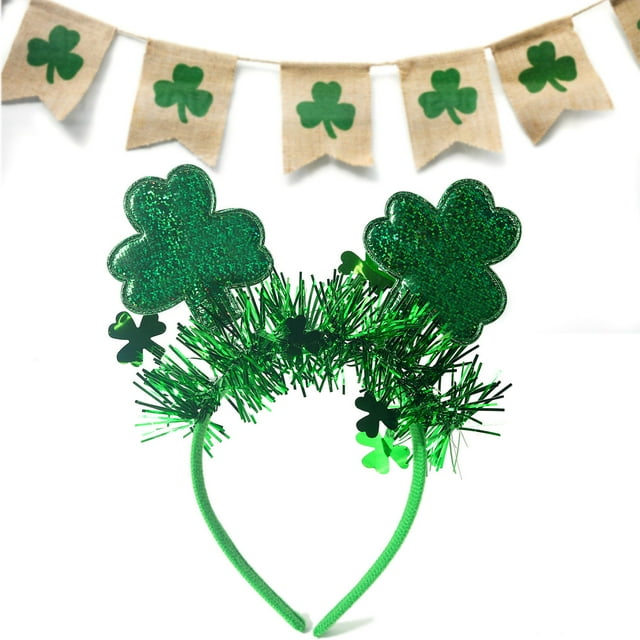 St Patricks Day, Serre-Tête St Patricks Day Bandeau Fête Irlandaise Serre-Tête Vert Bande Colorée à Franges Décorations St Patricks Day