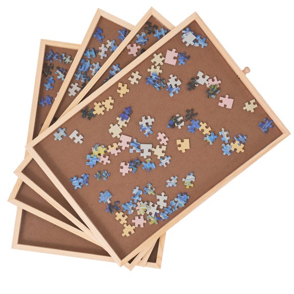 VEVOR 1500-Piece Puzzle Table: 32.7"x24.6" Wooden Jigsaw Plateau with Folding Legs, 4 Drawers, and Cover - Adjustable 3-Tilting-Angle Board, Ideal Puzzle Storage System for Adults, Perfect Gift