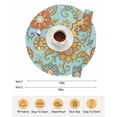 thumbnail image 6 of 13 Inch Round Placemats Set of 4, Turquoise Boho Floral Non Slip Heat Insulation PP Table Mats, Vintage Abstract Art Ethnic Flowers Washable Place Mats for Kitchen Dining Party Table Decor, 6 of 7