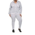 thumbnail image 3 of Love's Women's Plus Size Fleece Zip Up Hoodie Track Suit Set Jogging Pants, 3 of 4
