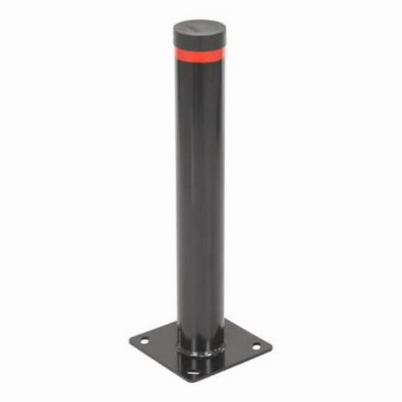 Vestil BOL-G-24-3.5 24 x 3.5 in. Steel Pipe Safety Bollard with Garage, Black