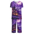 thumbnail image 4 of Rbaofujie Pyjama Boutonné pour Femmes Ensemble de Pyjama Capris Décontracté à la Mode Imprimé Col Rond Boutonné Vêtements de Nuit pour Femmes, 4 of 4