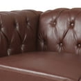 thumbnail image 3 of Harper & Bright Designs Chesterfield Sofa Leather, Upholstered PU Sofa with Tufted Back, Classic 3 Seater Leather Couch Roll Arm, Nailhead Trim Sofa with Solid Wood Legs and Cushion, Dark Brown, 3 of 16