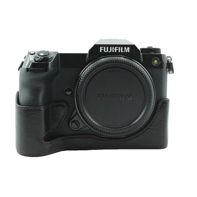 GadgetCom Half Case Compatible with Fujifilm GFX100S , Anti-Slip Genuine Leather Camera Shell Cover