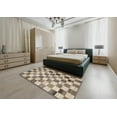 thumbnail image 4 of Ahgly Company Indoor Rectangle Contemporary Brown Checkered Area Rugs, Swatch Sample, 4 of 6