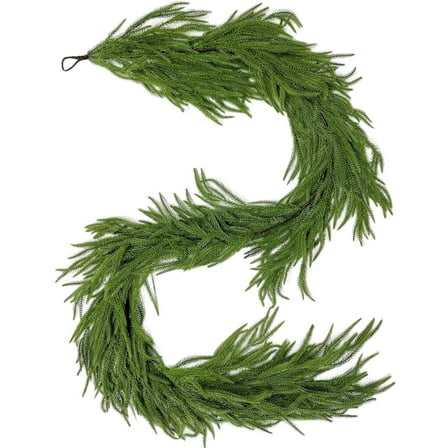 6ft Christmas Garlands Norfolk Pine Garland Artificial Faux Greenery Garland for Holiday Indoor Outdoor Decor