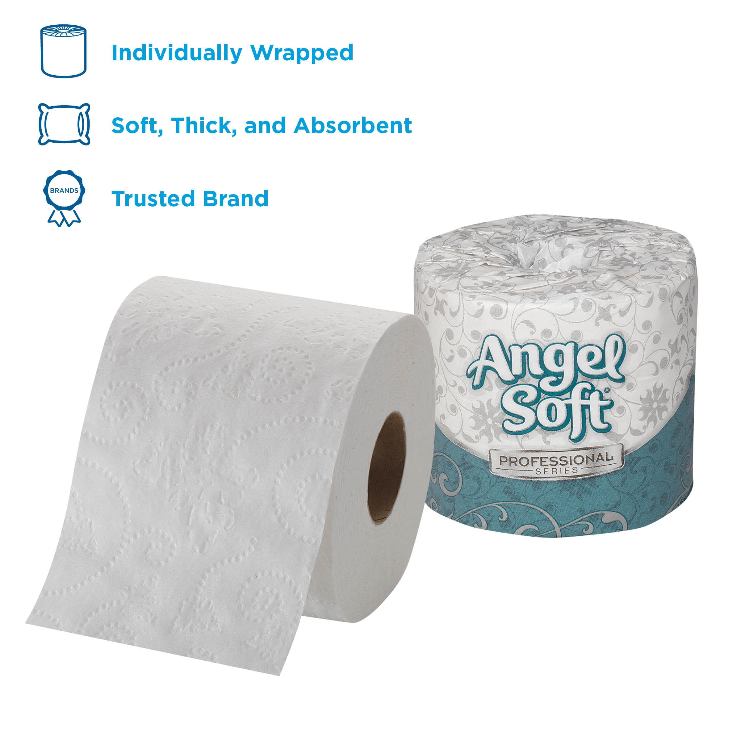 Angel Soft Toilet Paper, Bulk Case of 80 Standard Rolls, 450 Sheets Per Roll, Individually Wrapped, 2 Ply Soft And Strong Toilet Tissue,16880