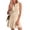 Beige, variant on QUNYINEY Summer Dresses for Women Midi A Line Solid Short Sleeve A Line Dress Flowy V Neck Elastic Waist Loose Fit Casual Dresses