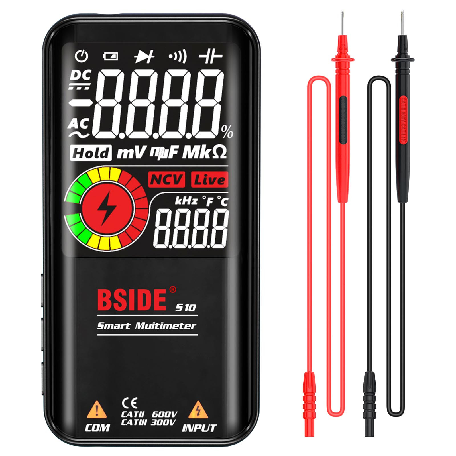 XMMSWDLA Multimeter Intelligent Large-Screen Color Screen Charging Automatic Range High-Precision S11 Multi-Meterabs Garden Tools