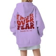 thumbnail image 3 of MuXi Women's Oversized Letter Print Hoodie Soft Pullover Sweatshirt Casual Loose Fit Comfortable Daily Wear (Light Purple,XL), 3 of 6