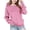 02-Pink, variant on Ecqkame Girls Crewneck Sweatshirts Casual Long Sleeve Textured Pleated Front Sweatshirt Lightweight Comfortable Pullover Tops 2-14 Years Gray 9 Year