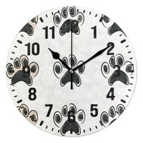 Yayeee 10" Wall Clock Battery Operated Quartz Round Silent Non-Ticking Home Decor,Cartoon Cat Paw