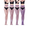 thumbnail image 1 of Grianlook Women Pantyhose See Through Mesh Sexy Fishnets Stockings Chic Charming High Waist High Thigh Stockings, 1 of 2