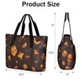 thumbnail image 3 of Tote Bag for Women - Orange Halloween Spooky Elements Shoulder Bag - Large Utility Work Duffle Bag with Zipper Handbag for Travel, Work, Sprots, 3 of 5
