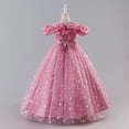 thumbnail image 2 of IBTOM CASTLE Girls Formal Dress Kids Party Wedding Party Birthday Princess Dresses Ball Gown Daughter Dance Dresses Sparkly Round Neck Lace Tiered Tulle Flower Girl Dress 3-4T Pink, 2 of 7