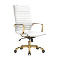 thumbnail image 1 of Silla de Oficina LeisureMod Harris Respaldo Alto en Cuero PU Dorado, 1 of 7