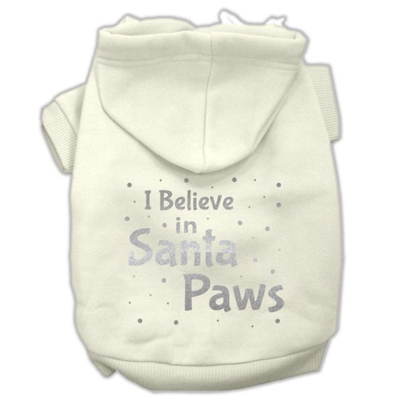 Christmas Pet, Dog  Cat Hoodie Screen Printed, "I Believe In Santa Paws"
