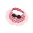 thumbnail image 2 of Flmtop Pet Saliva Bib Ruffled Hem Printing Polyester Dog Neckerchief Slobber Towel for Party Red Plaid, 2 of 9