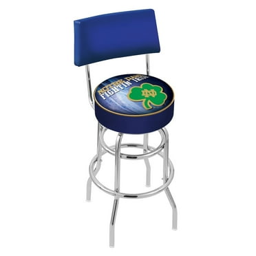 25" L7C4 - Chrome Double Ring Notre Dame (Shamrock) Swivel Bar Stool with a Back by Holland Bar Stool Company